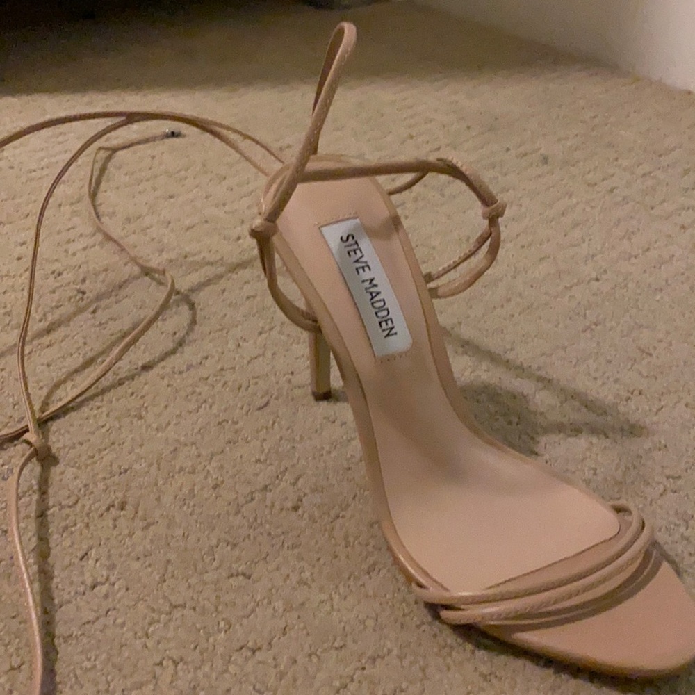 steve madden lace up nude heels